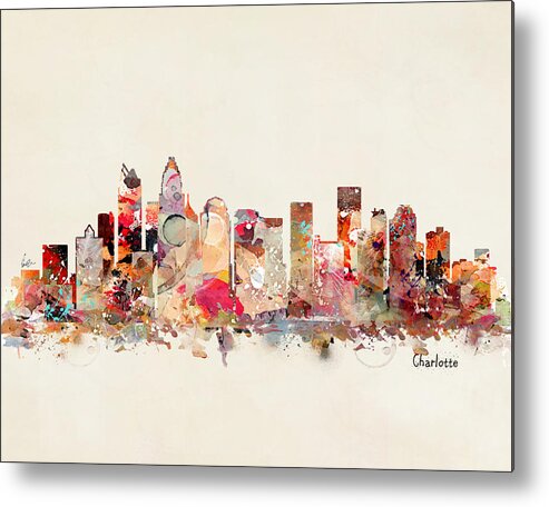 Charlotte North Carolina Metal Print featuring the painting Charlotte North Carolina by Bri Buckley