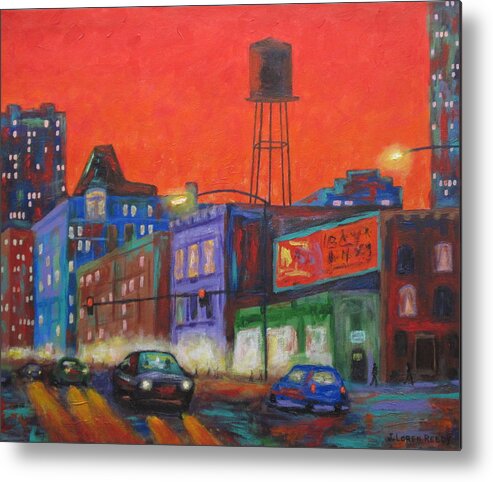 City Images Metal Print featuring the painting Chicago Avenue Looking West by J Loren Reedy