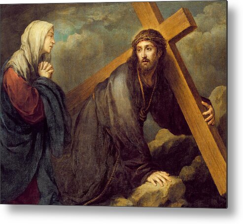 Christ At Calvary Metal Print featuring the painting Christ at Calvary by Bartolome Esteban Murillo