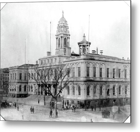 1860 Metal Print featuring the photograph City Hall, New York City by Granger