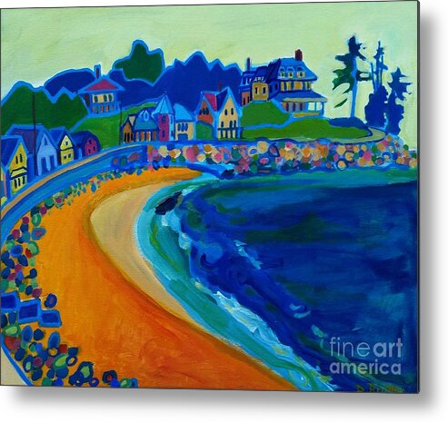 Beach Metal Print featuring the painting Cliff House near Hampton Beach NH by Debra Bretton Robinson