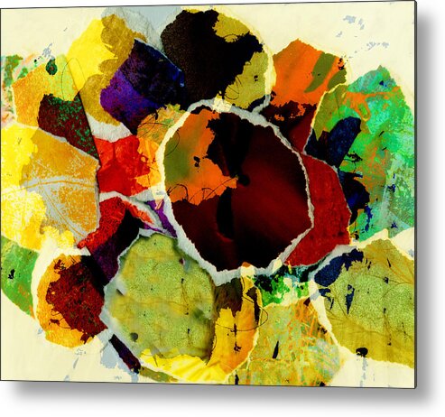 Abstract Metal Print featuring the digital art Collage Art Torn Paper by Ann Powell