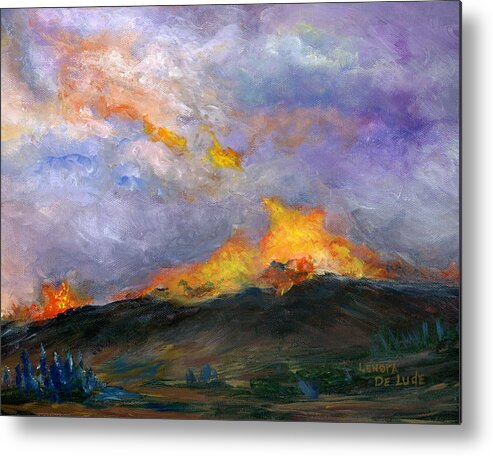 Colorado Metal Print featuring the painting Colorado Wild Fire by Lenora De Lude