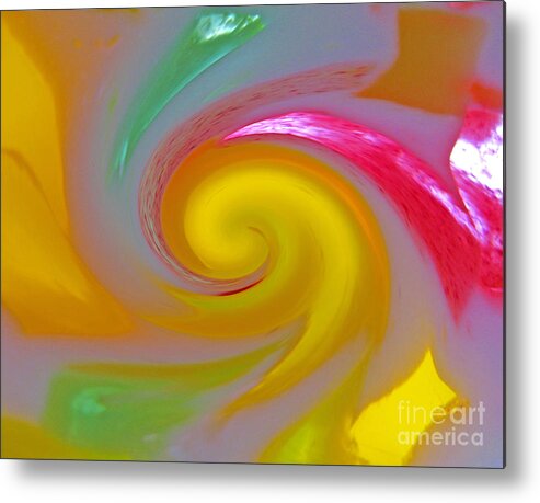 Stained Glass Effect Metal Print featuring the photograph Marble Jelly Swirl by Ausra Huntington nee Paulauskaite
