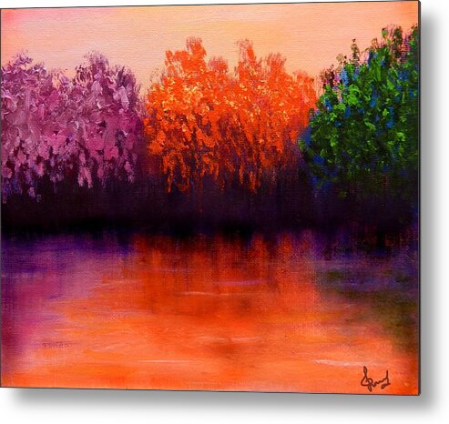 Seasons Metal Print featuring the painting Colorful Seasons by Lilia S