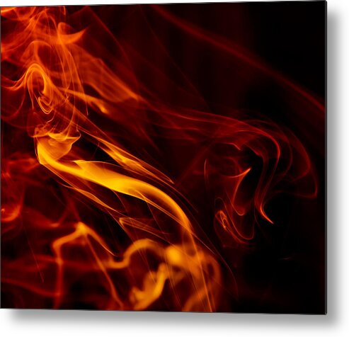 Abstract Metal Print featuring the photograph Colorful smoke trails by Sebastien Coursol