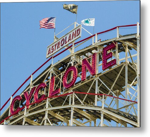 Coney Island Metal Print featuring the photograph Coney Island Cyclone by Theodore Jones