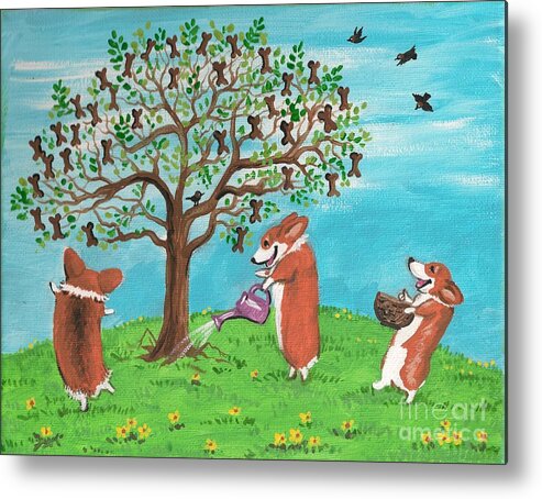 Painting Metal Print featuring the painting Cookie Tree by Margaryta Yermolayeva