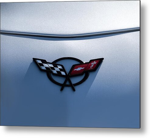 Chevrolet Metal Print featuring the digital art Corvette C5 Badge by Douglas Pittman