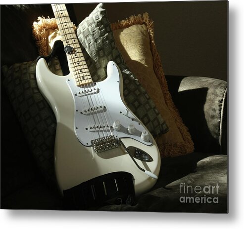 Guitar Metal Print featuring the photograph Cream Guitar by Kelly Holm