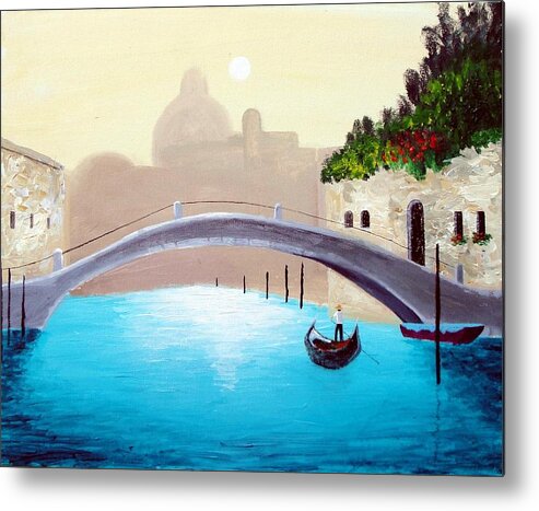  Metal Print featuring the painting Cruisin Venice by Larry Cirigliano