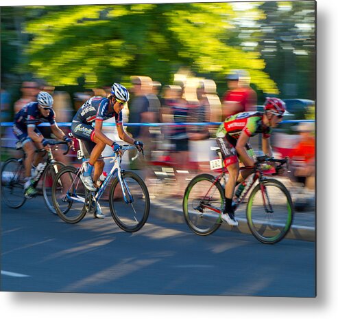 Sports Metal Print featuring the photograph Cycling Pursuit by Kevin Desrosiers