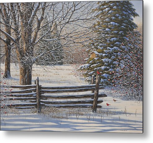 Jake Vandenbrink Metal Print featuring the painting December Snow by Jake Vandenbrink