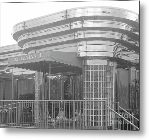 Diner Art Deco New England B/w Metal Print featuring the photograph Deco Diner by Kristine Nora