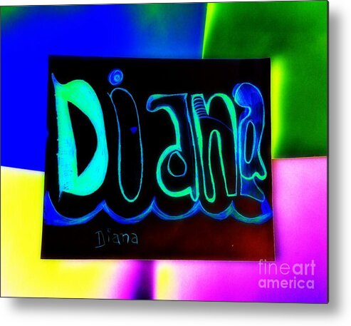 Name Metal Print featuring the photograph Diana in Black by Josie Kay