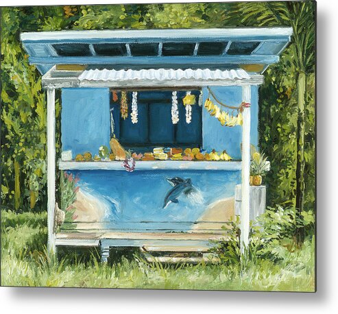 Tropical Fruit Metal Print featuring the painting Dolphin Bar by Stacy Vosberg