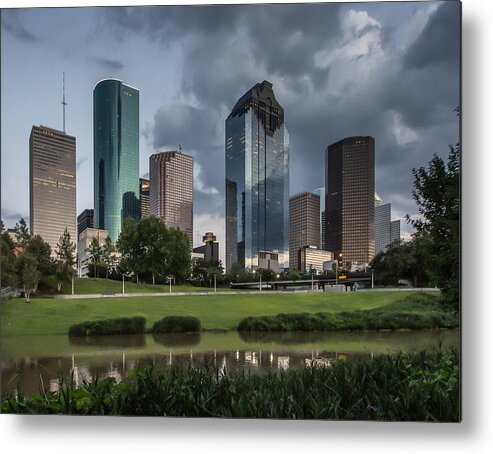 Architecture Metal Print featuring the photograph Downtown Reflections by Dwight Theall