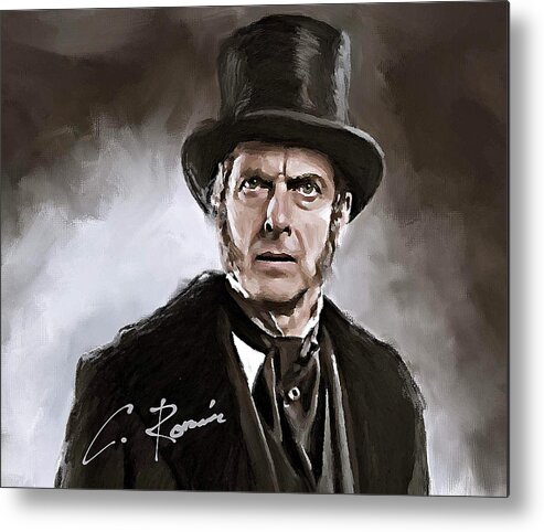 Digital Metal Print featuring the painting Dr. Who by Charlie Roman