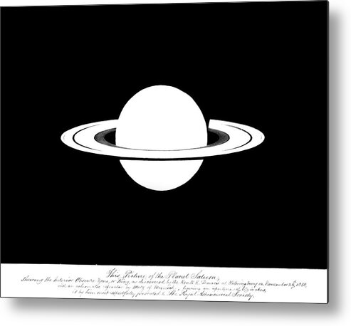 Saturn Metal Print featuring the photograph Drawing Of Saturn By William Rutter Dawes by Royal Astronomical Society/science Photo Library