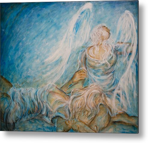 Angel Metal Print featuring the painting Drifting 02 by Nik Helbig