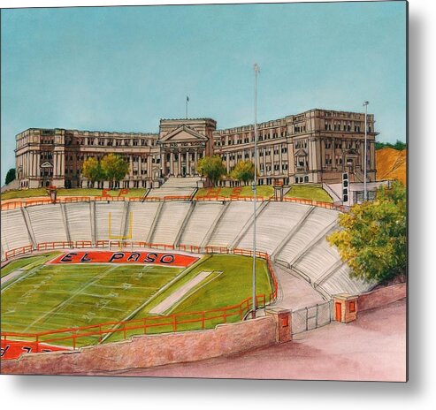 El Paso Metal Print featuring the painting El Paso High School by Candy Mayer