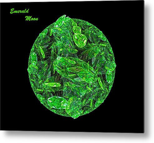 Moon Metal Print featuring the digital art Emerald Moon by R Thomas Brass
