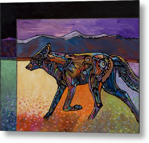 Coyote Art Metal Print featuring the painting End of a Long Day by Bob Coonts