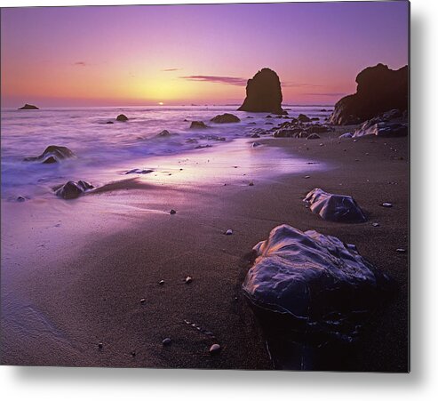 00175771 Metal Print featuring the photograph Enderts Beach At Sunset by Tim Fitzharris