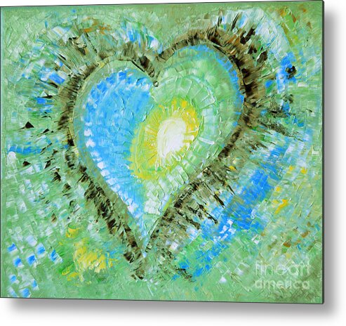 Abstract Metal Print featuring the painting Eternal Love by Belinda Capol