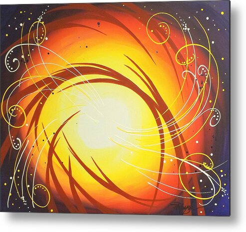 Abstract Metal Print featuring the painting Eye of the Hurricane by Darren Robinson