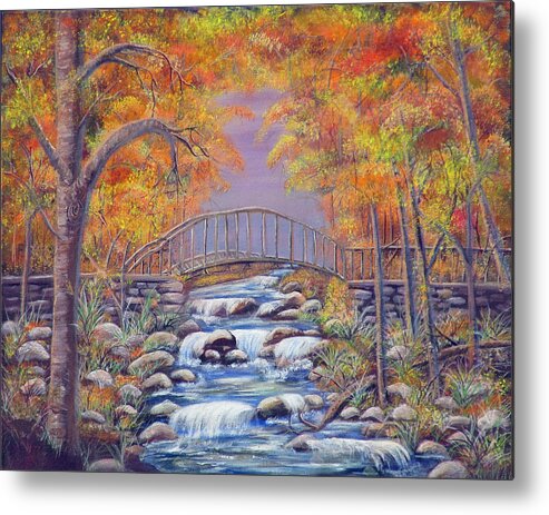 Autumn Metal Print featuring the painting Fall Falling by Mikki Alhart