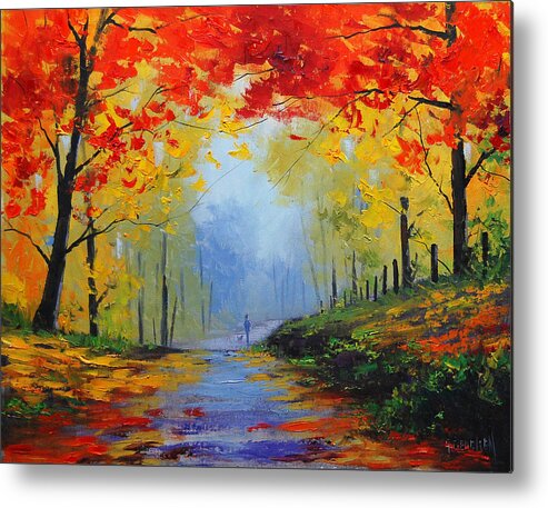 Fall Metal Print featuring the painting Fall Stroll by Graham Gercken