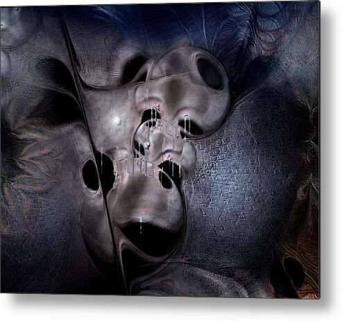 Abstract Metal Print featuring the digital art Farmaceutical Future by Casey Kotas