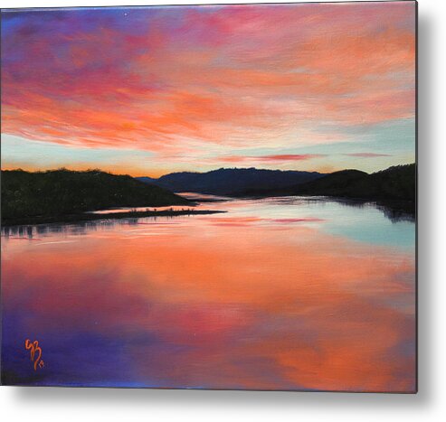 Landscapes Metal Print featuring the painting Arkansas River Sunrise by Glenn Beasley
