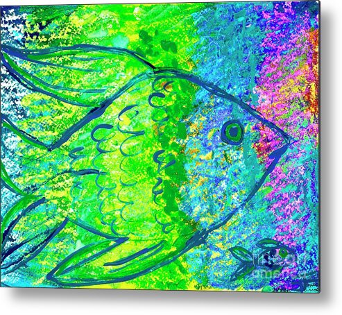 Fish Canvas Print Metal Print featuring the painting Fish by Jayne Kerr 