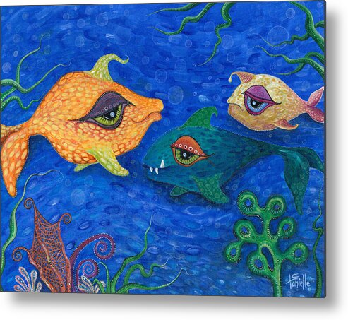 Fish Metal Print featuring the painting Fishin' for Smiles by Tanielle Childers