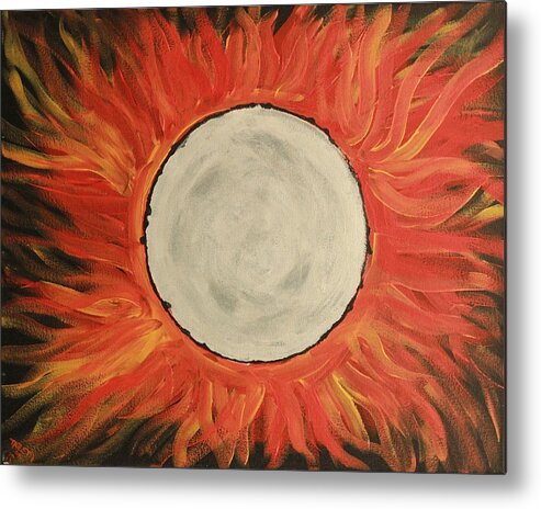 Flaming Eclipse Metal Print featuring the painting Flamboyance by TAZEM Art