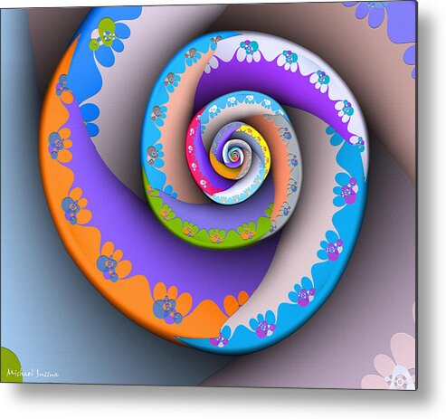 Art Metal Print featuring the digital art Flor Essence 3 by Michael Sussna