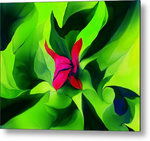 Fine Art Metal Print featuring the digital art Floral abstract play by David Lane