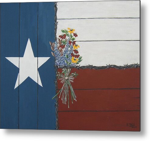 Texas Metal Print featuring the painting For the Love of Texas by Suzanne Theis