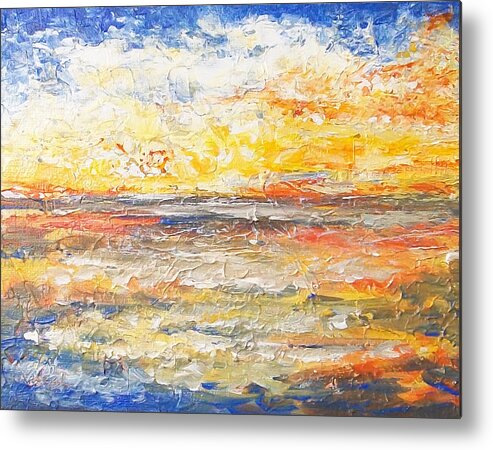 Seascape Paintings Metal Print featuring the painting Force of Nature 5 by Jane See