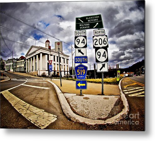 Intersection Metal Print featuring the photograph Fork in the Road by Mark Miller