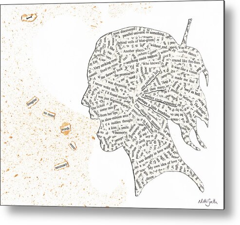 Found Poetry Metal Print featuring the mixed media Found Poetry Silhouette by Nikki Marie Smith
