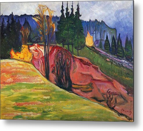 Munch Metal Print featuring the painting From Thuringewald by Pam Neilands