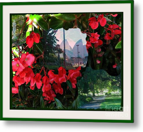 Garden Metal Print featuring the photograph Garden Whispers in a green frame by Leanne Seymour