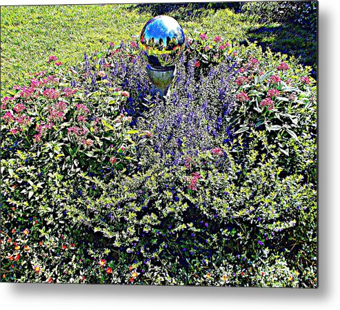 Gazing Metal Print featuring the photograph Gazing Ball by Pamela Hyde Wilson