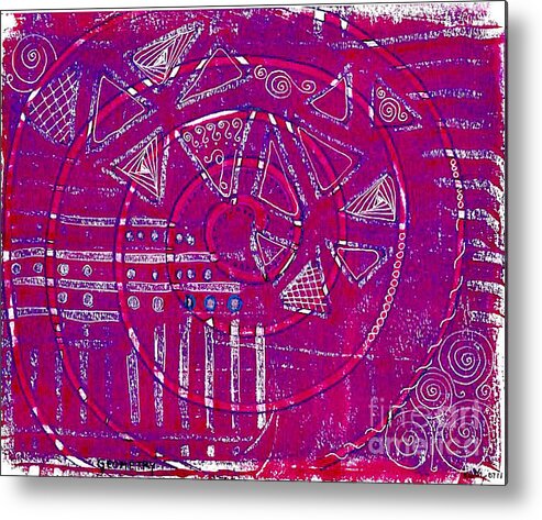 Monotype Metal Print featuring the mixed media Geometry by Ruth Dailey