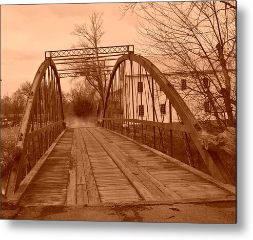 Iron Metal Print featuring the photograph Ghosts of the Old Iron Bridge by Stacie Siemsen