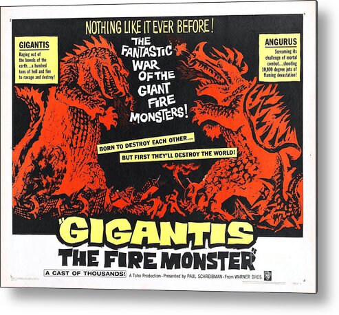 Vintage Metal Print featuring the photograph Gigantis The Fire Monster by Action