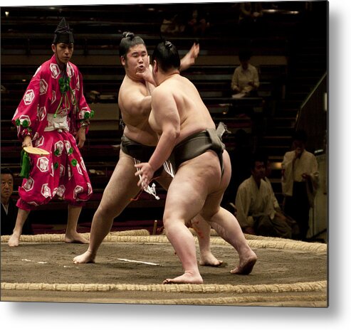 Sumo Metal Print featuring the photograph Go for it by Masami Iida